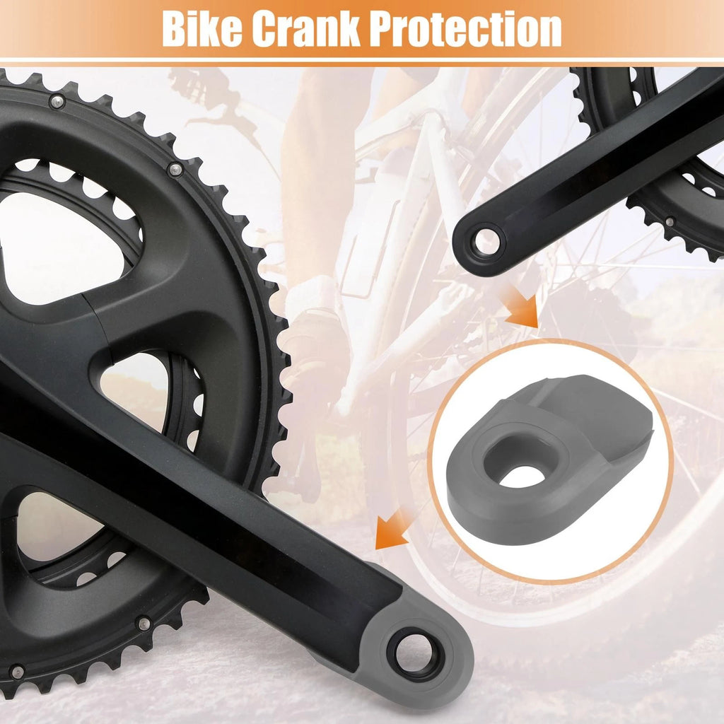 Crank Boot Protector Set for Bicycle Cycling Bike Crank Cover (Gray) (2-Pack)
