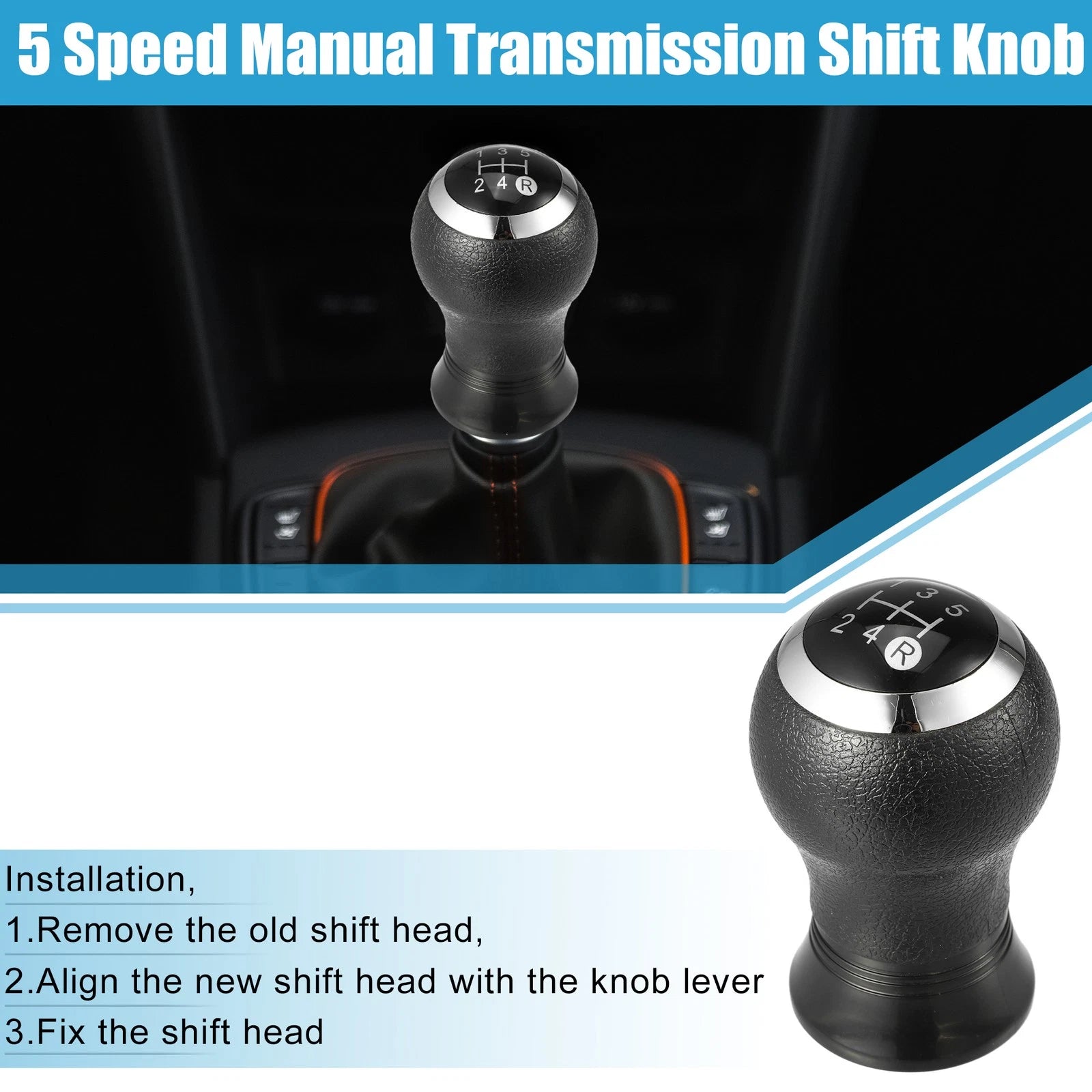 Shift Knob for 5 Speed Manual Transmission Replacement for Toyota Yaris (2005–2010)