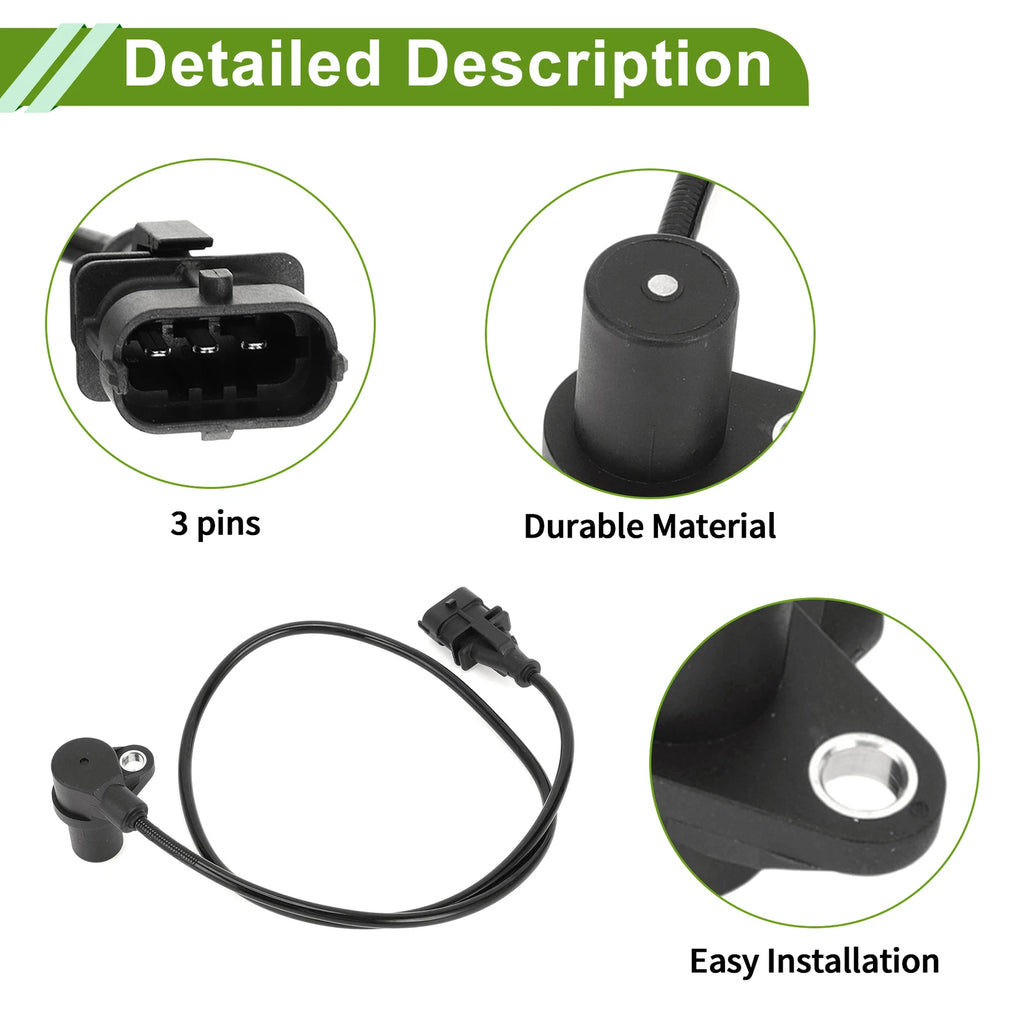 Crankshaft Position Sensor for UAZ (No. 40904384701, 003) (1 Pc) Black Metal Plastic