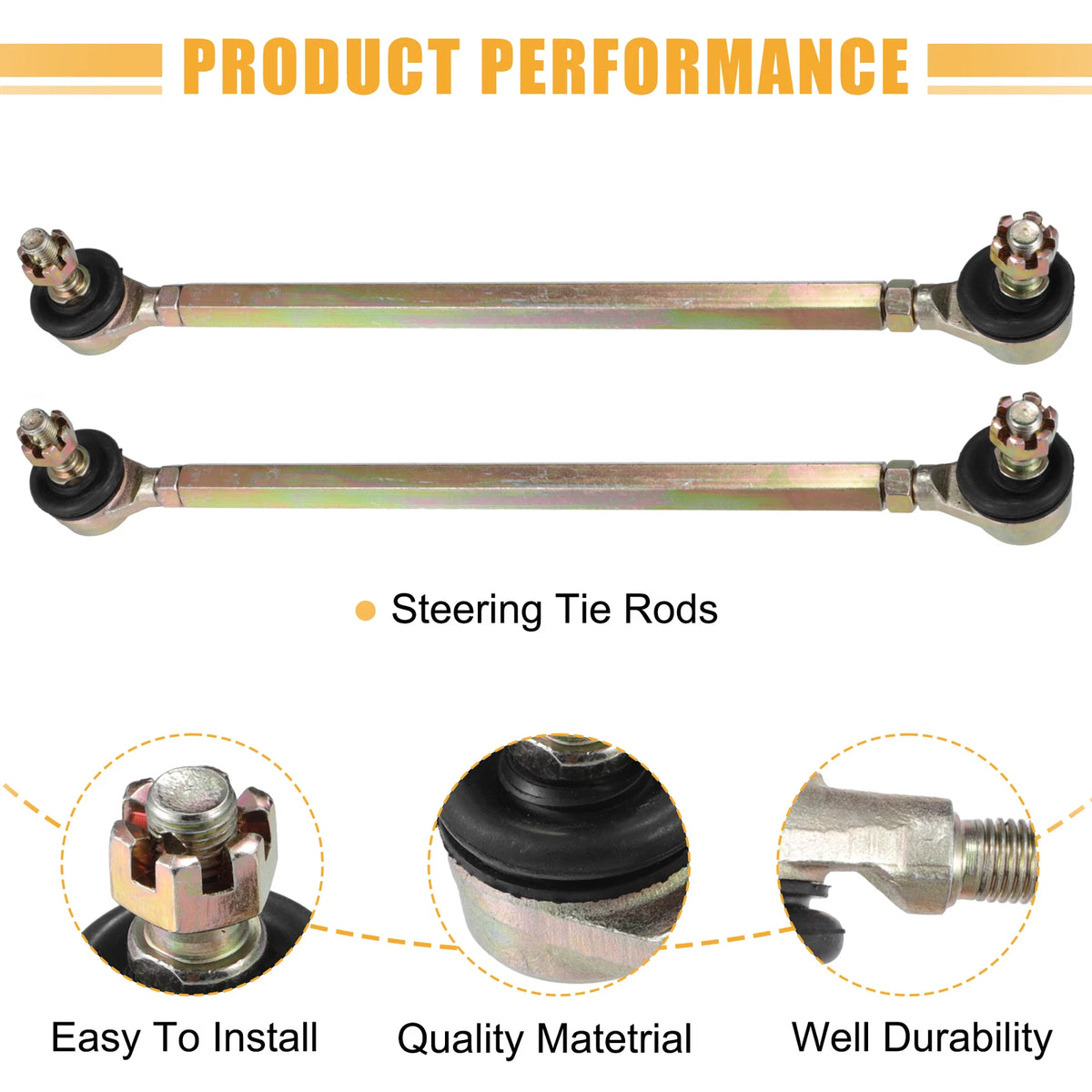 Set of 2 Steering Tie Rod Ball Joints for 50cc ATV (Fits )