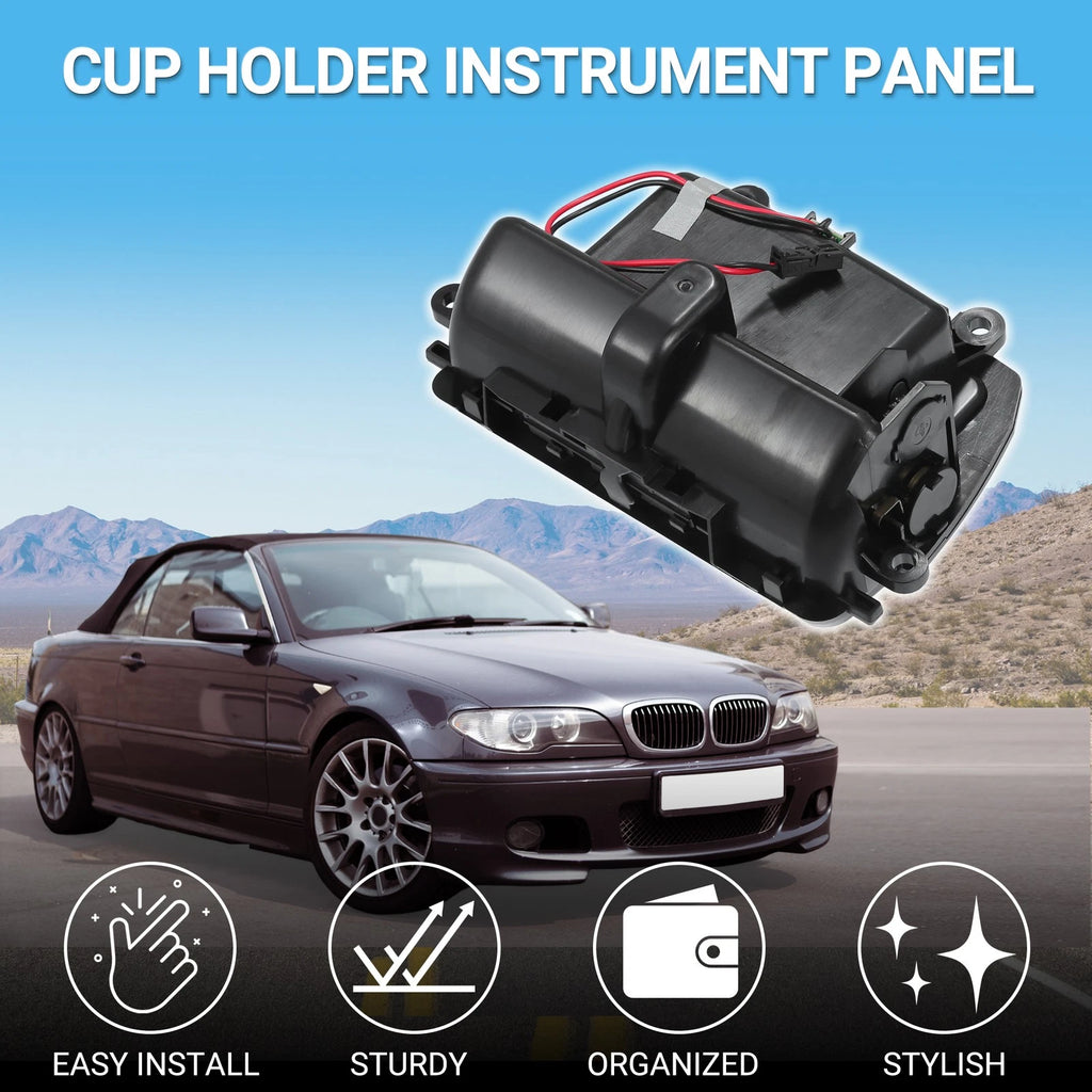 Cup Holder Insert for BMW 523i 2009–2010 Replacement Drink Holder Black