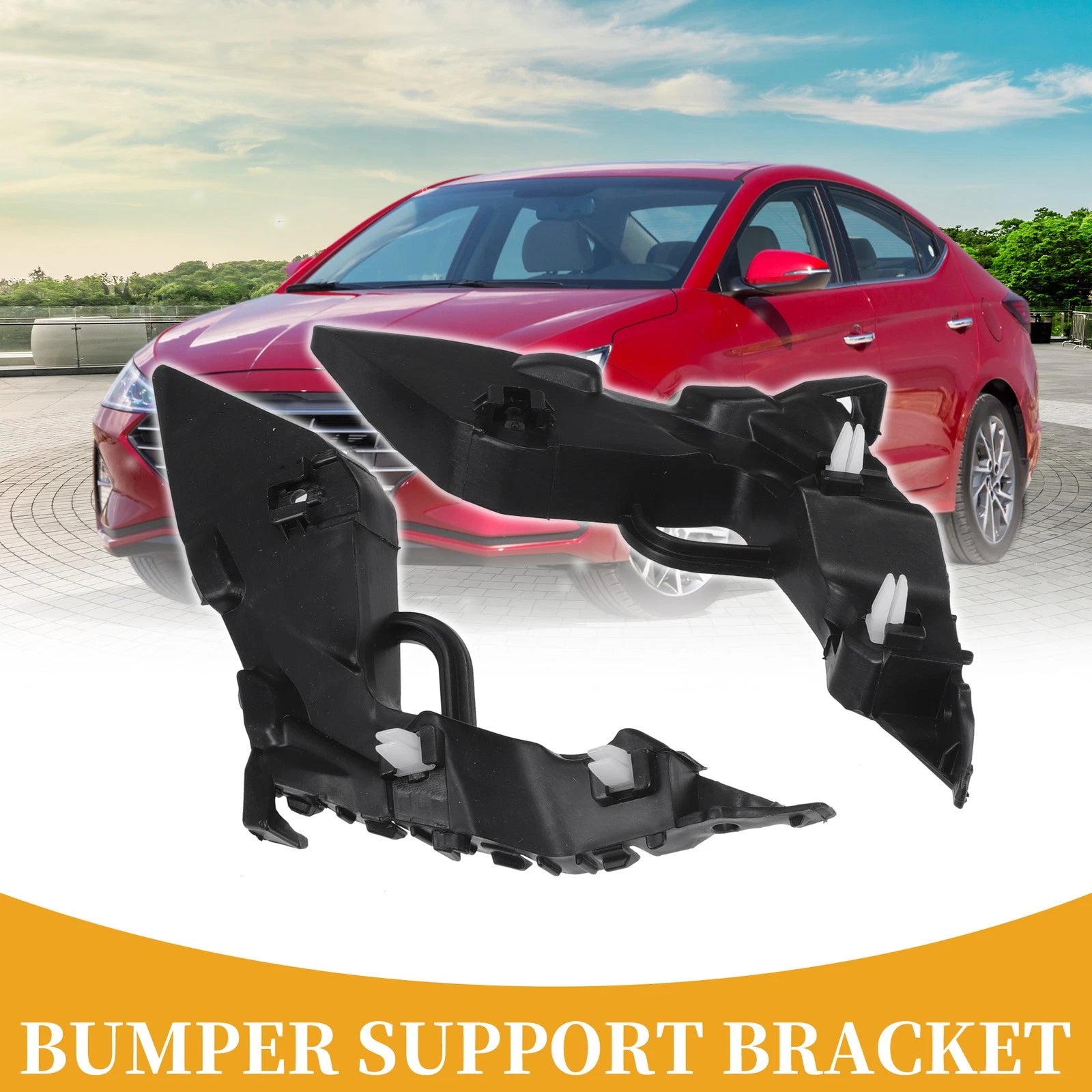 LH Front Bumper Support Bracket for Hyundai Elantra (2017–2018) 1 Pair