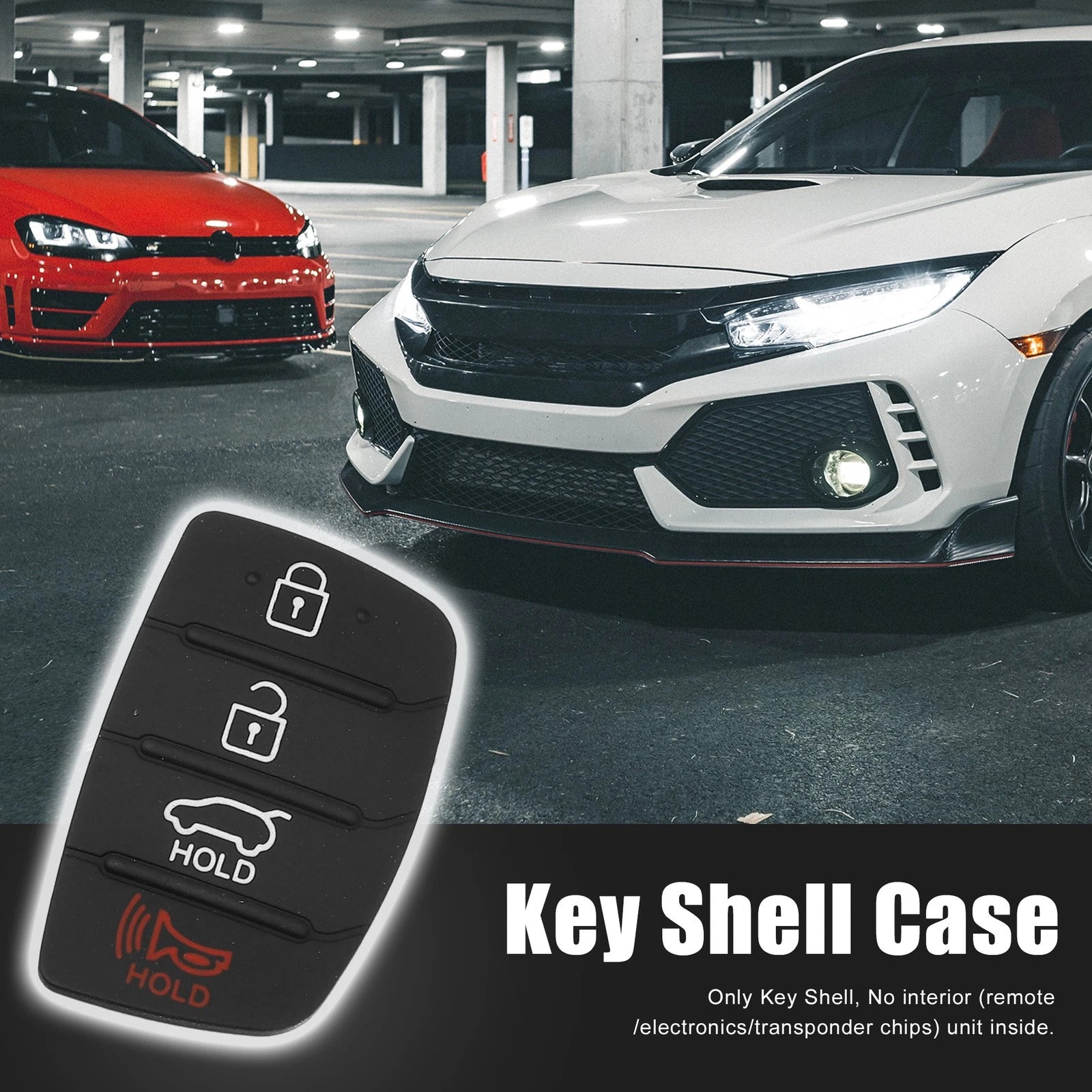 4-Button Key Fob Rubber Cover Replacement for Hyundai (2007–2016)