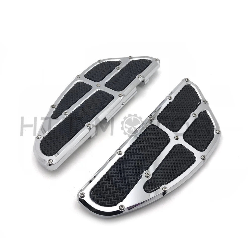 Chrome Passenger Floor Board Set for Harley Touring (1993–2018)