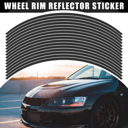16pcs Wheel Rim Stripe Reflector Stickers for Motorcycle Car Bike (17 in)
