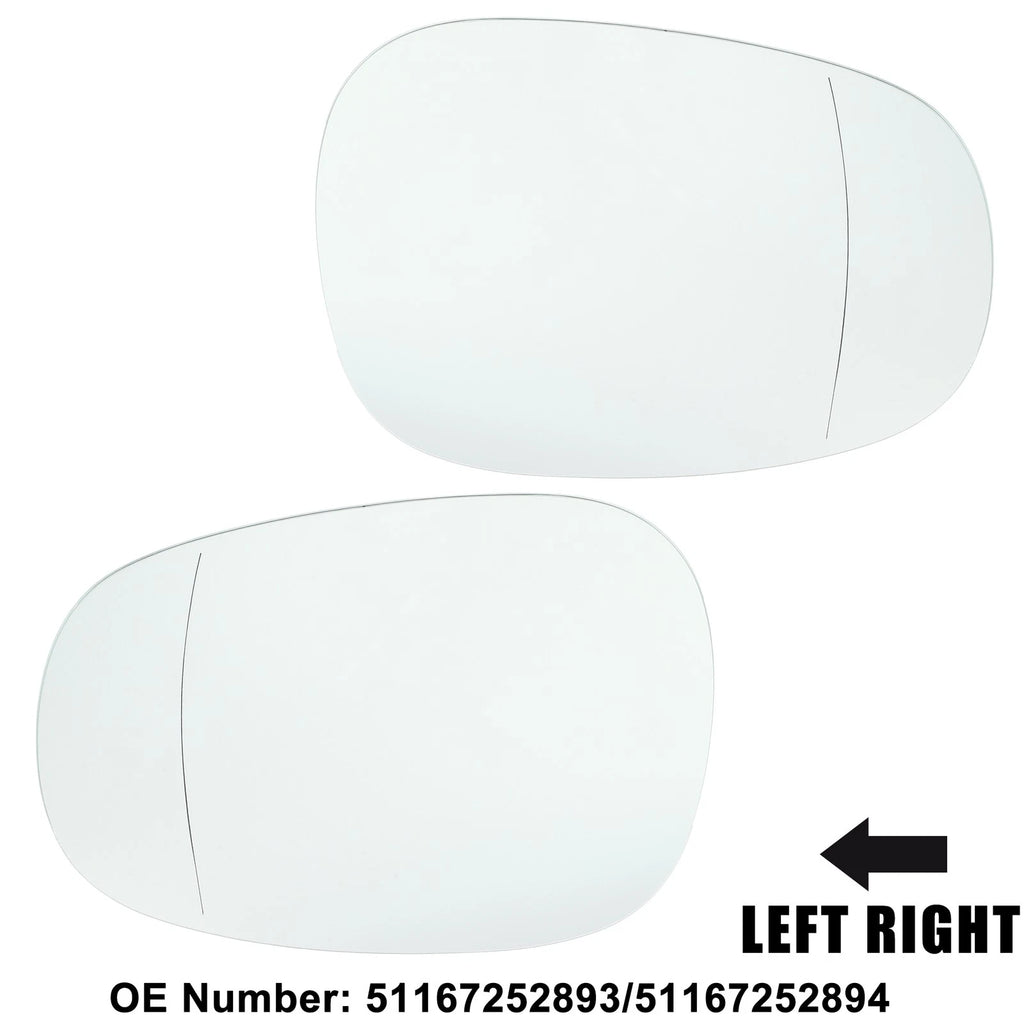 Pair Left Right Mirror Glass Replacement for BMW 335i 328i M3 (2008–2019)