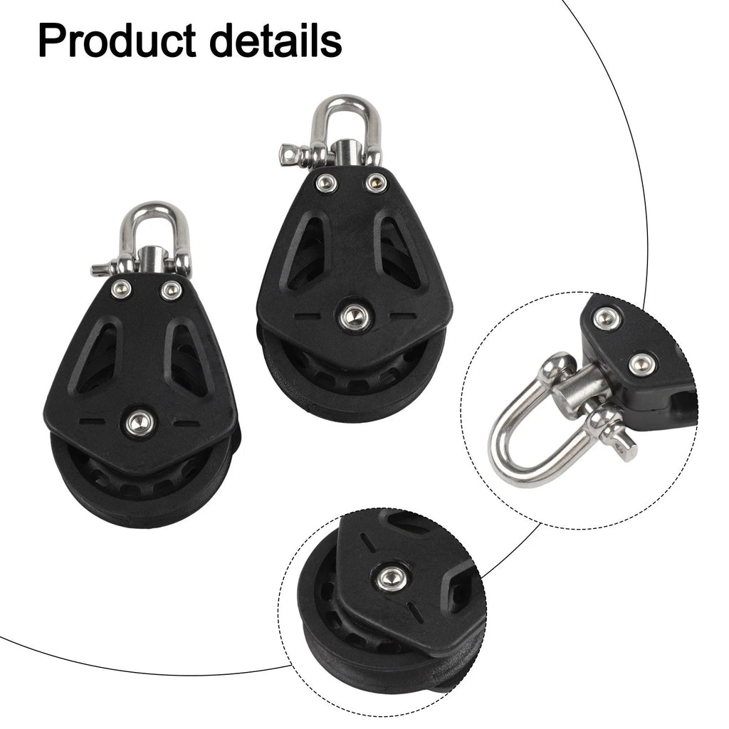 2X Nylon Single Pulley Block for Marine Accessories