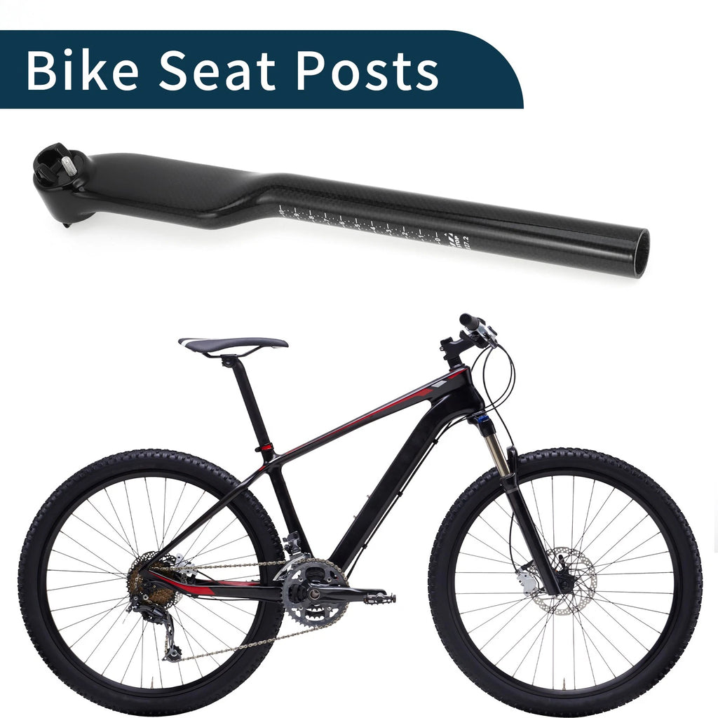 Seat Post 27.2x350mm Height Adjustable for Bike Saddle 3K Gloss Black