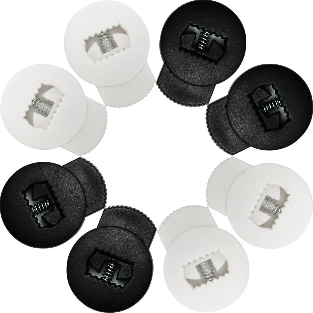8 Pack Baseball Glove Spring Locks - Plastic Single Hole Cord Locks