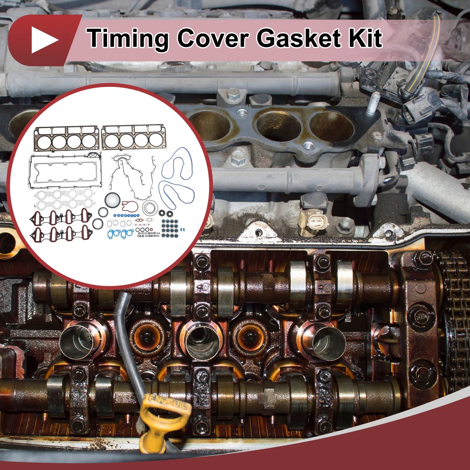 Timing Cover Gasket Kit for GMC Yukon (2002–2011) 1 Set Engine