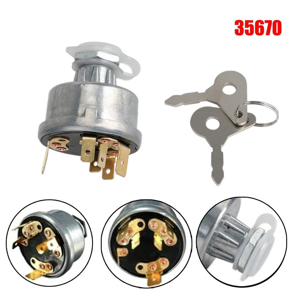 Heavy Duty Ignition Switch for Lucas 35670 (with 2 Keys & Cap)