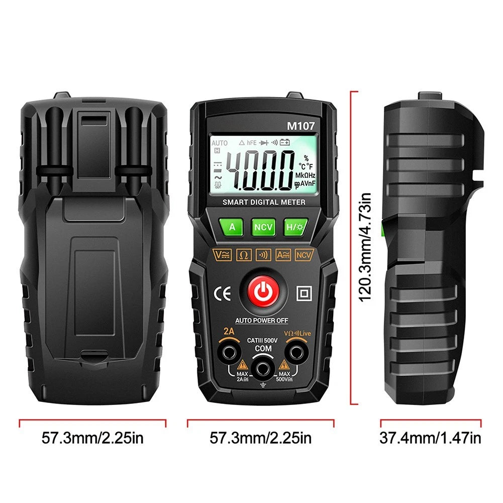 Digital Multimeter M107 4000 Counts Auto-Ranging AC/DC Voltage Current