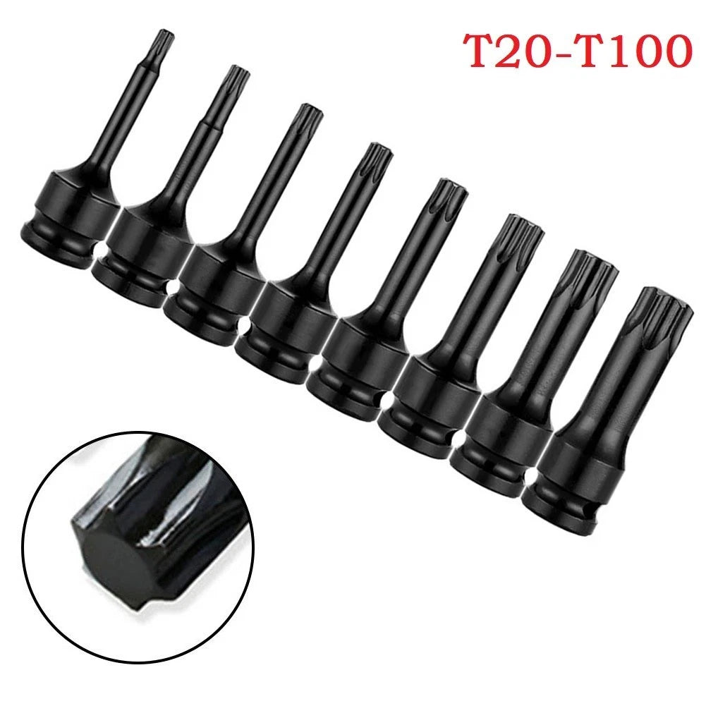 Socket Adapter T-shaped Sleeve Driver Star Bit T20-T100