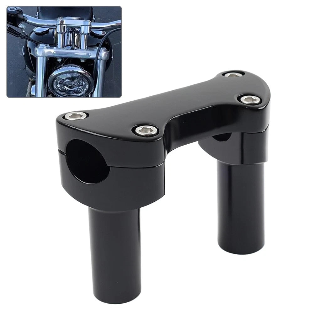 3.5" Straight Handlebar Riser & Top Clamp for Harley Dyna Road Glide