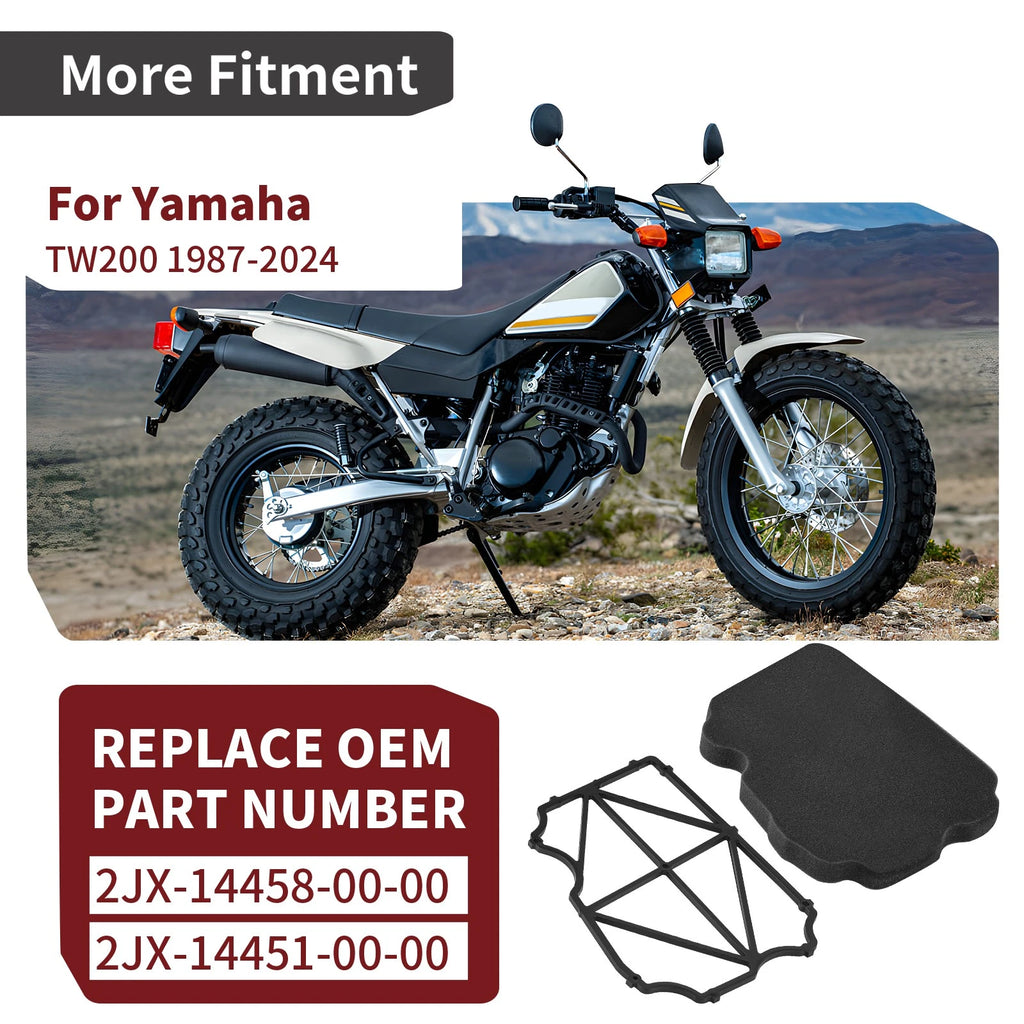Air Filter for Yamaha TW200 Trailway (1987–2024) 2JX-14451-00-00 w/ Guide Holder