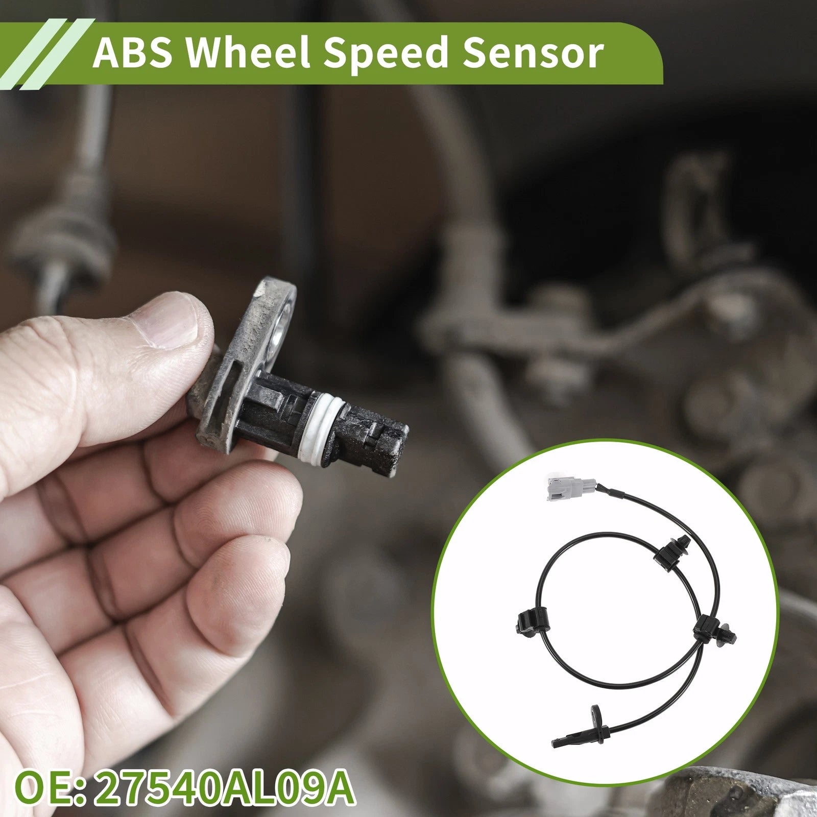 ABS Wheel Speed Sensor Rear Left Replacement for Subaru Legacy AWD (2010–2014)