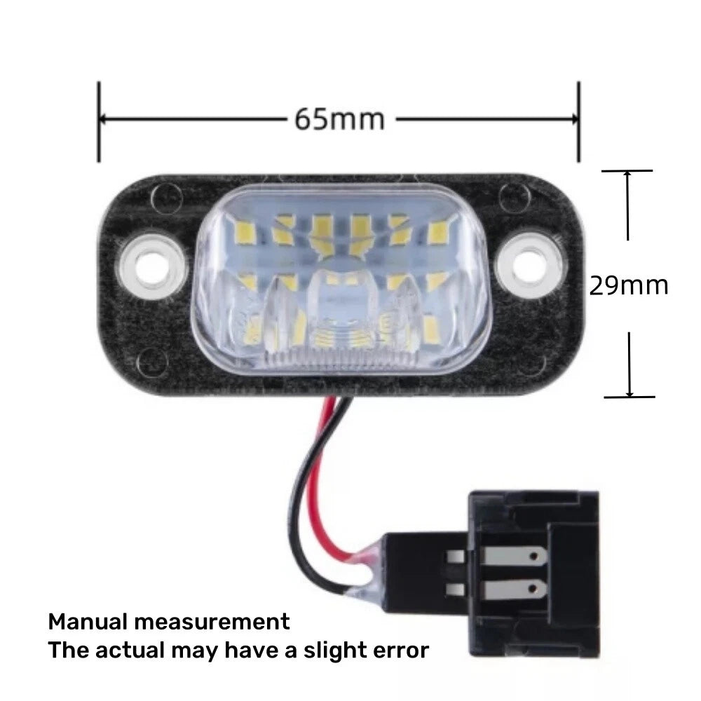 2X White LED Number Plate Lamp for VW Golf 3, Polo 6N, Seat Ibiza, Cordoba