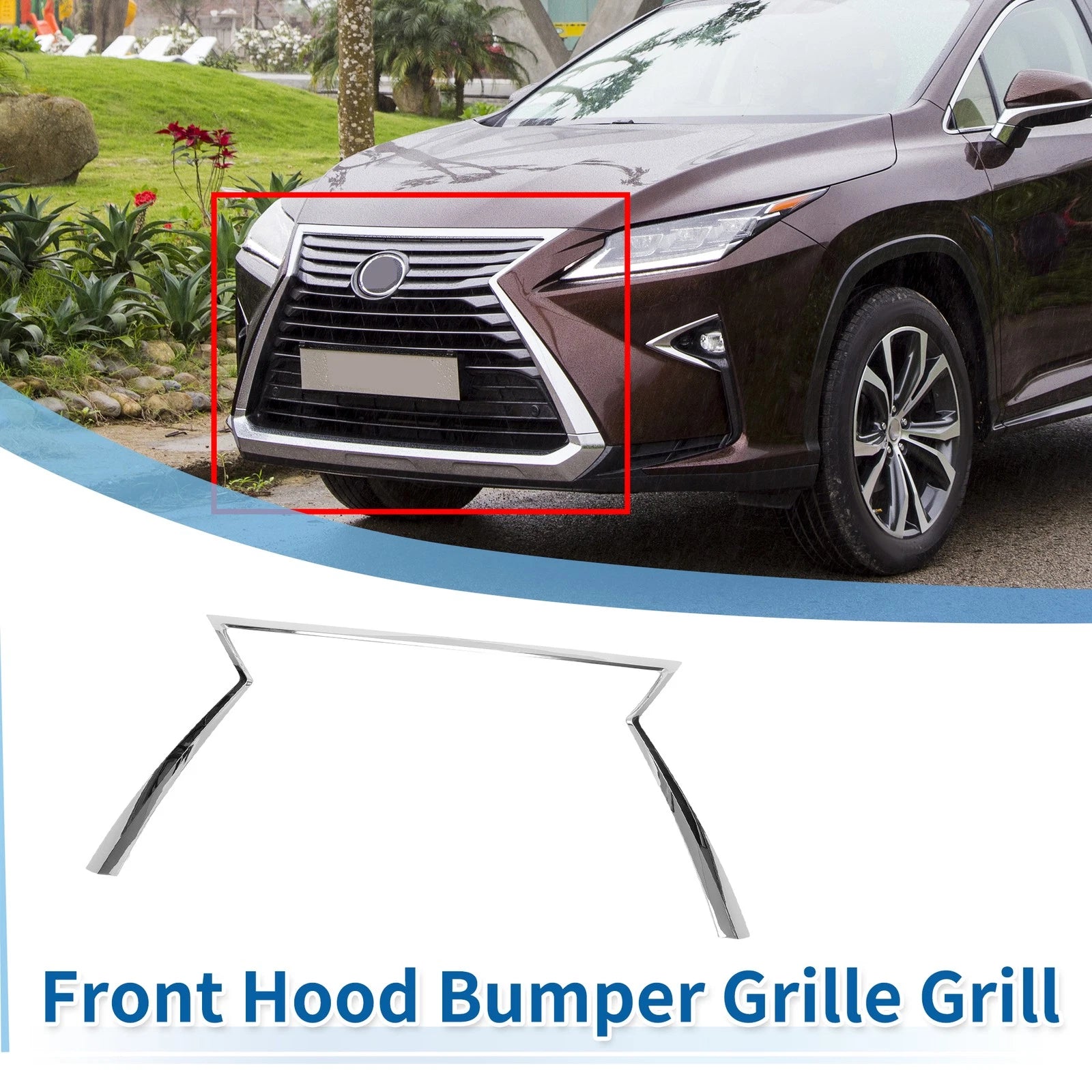 Front Hood Bumper Grille Insert Trim Replacement for Lexus RX 350L (2018–2022)