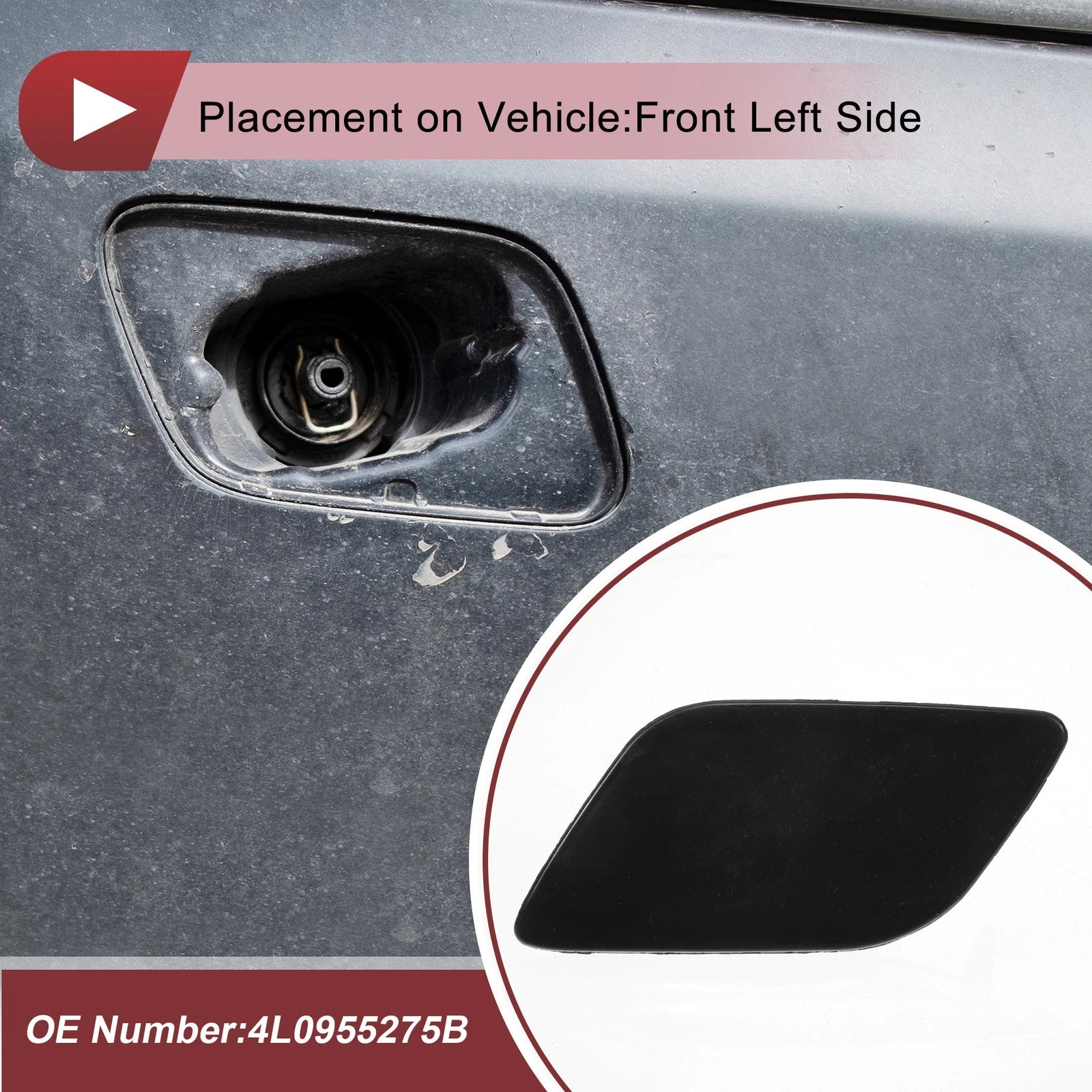 Front Left Washer Nozzle Cover Cap Replacement for Audi Q7 (2007–2009)