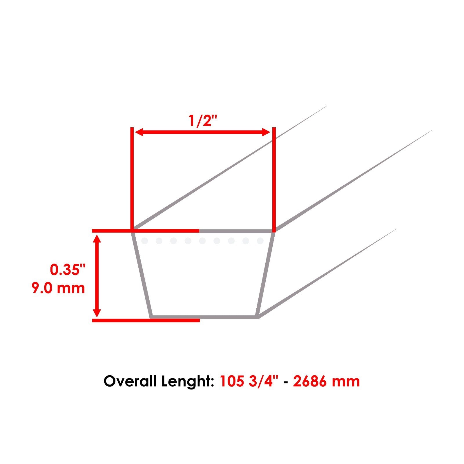 Deck Belt 1/2 In Thick Replacement for Craftsman Husqvarna Ariens (2000–2019)