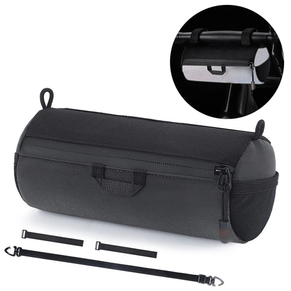 Cylindrical Front Bike Bag with Reflective Material for Night Visibility