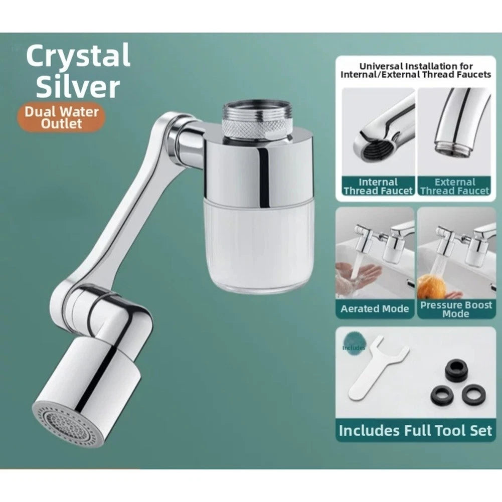 Kitchen Faucet Extender with Filter, 2 Spray Modes, 1440° Rotation