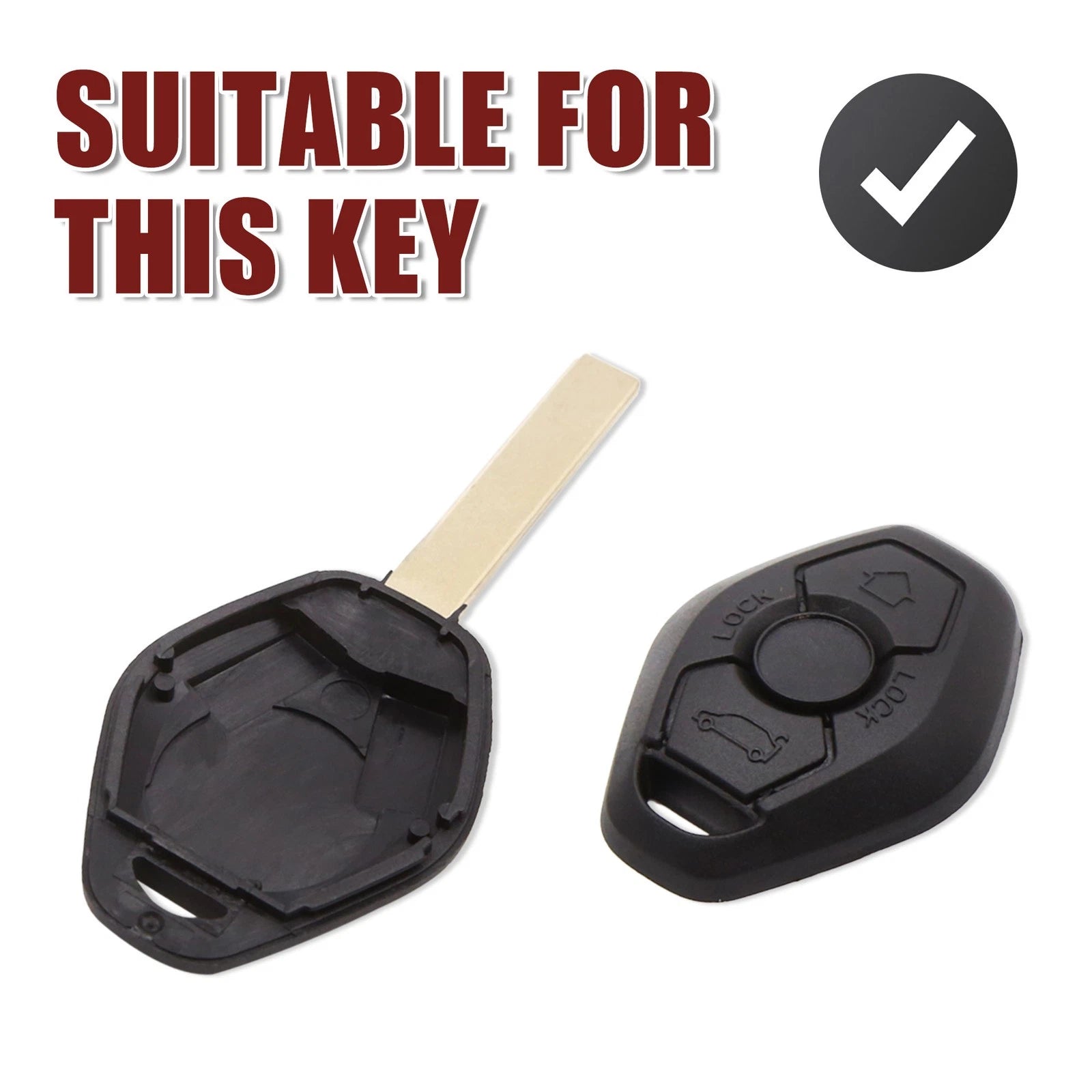 Car Key Fob Shell Case Replacement for BMW 3 5 7 Series E81 E90 (2005–2013)