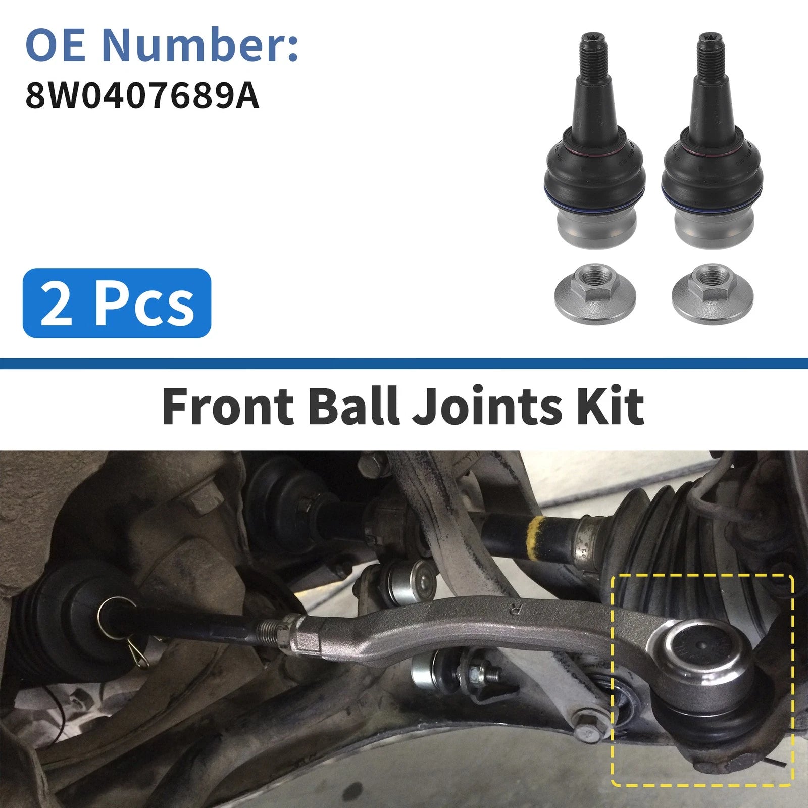 2 Pcs Front Lower Ball Joints Replacement for Audi A4 (2007–2015)