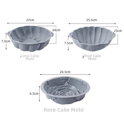 3X Temperature Resistant Silicone Cake Molds for Dessert Baking