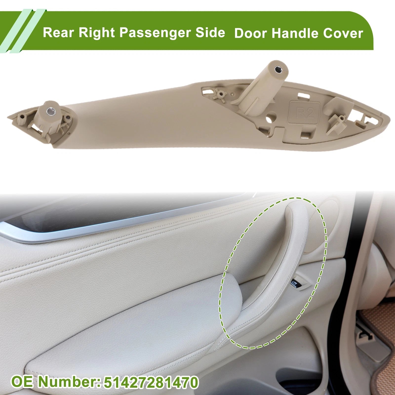 Door Panel Handle Pull Trim Cover Replacement for BMW 3 Series (2012–2018)