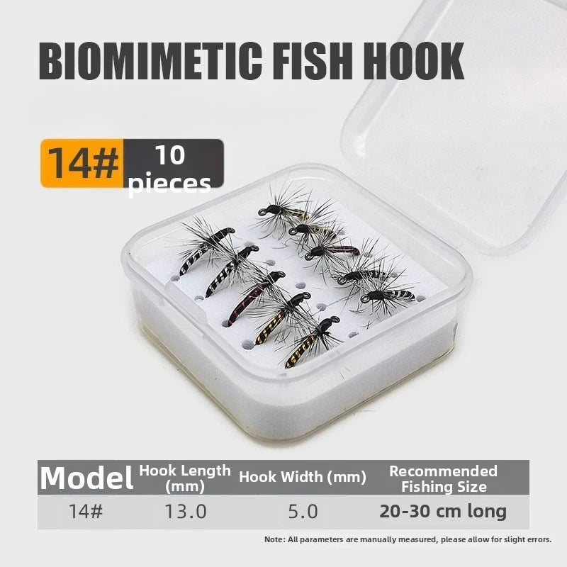 10pc Floating Midge Flies for Trout (#12, #14, #16, #18)