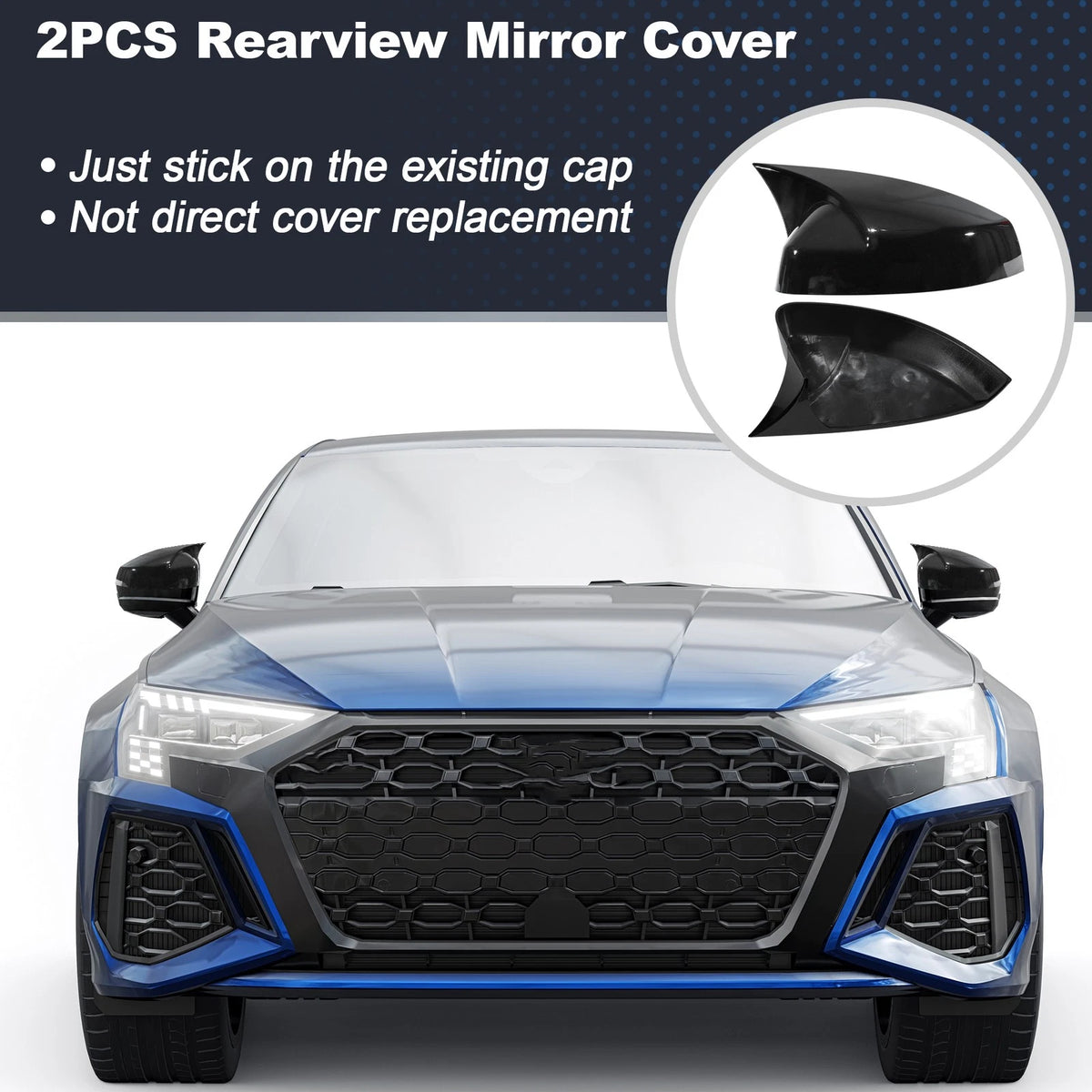 Set of 2 Mirror Cover Caps for Audi A3 RS3 S3 (2013–2020)