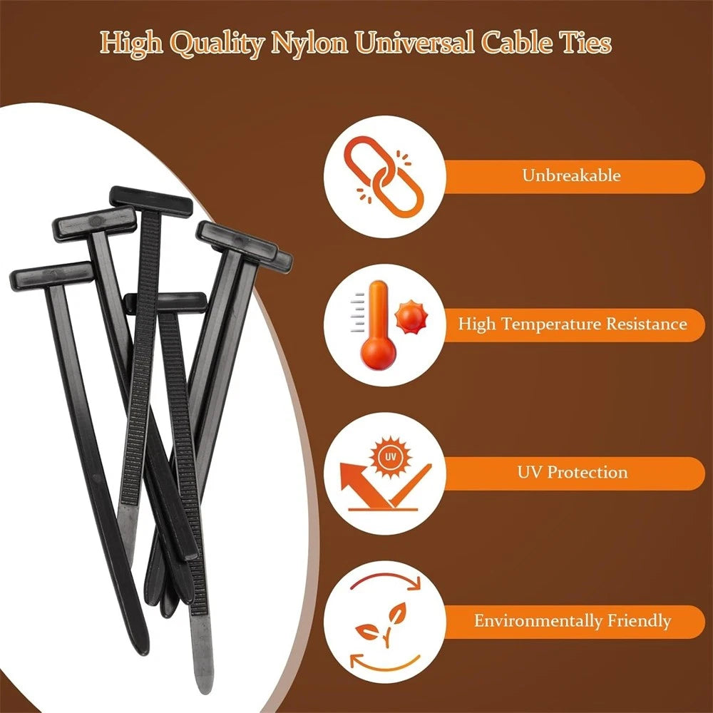 200PCS Nylon Cable Tie Buckle for Universal Use