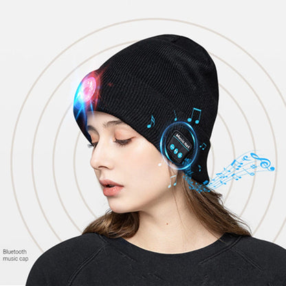 LED Bluetooth Knitted Cap for Outdoor Night Running Fishing