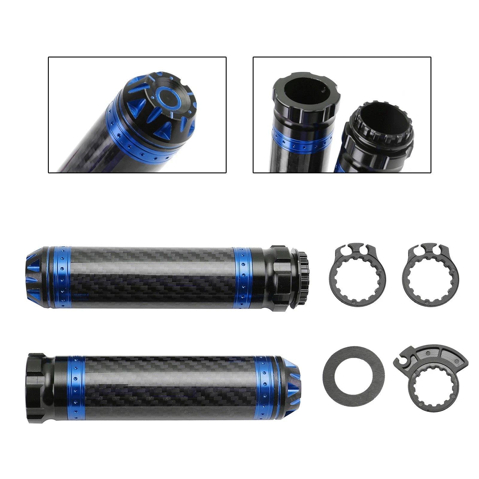 7/8" Motorcycle Handle Bar Grips Universal Blue for Motorcycles (Universal)