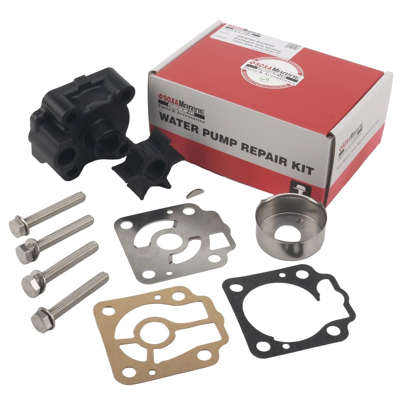 Water Pump Rebuild Kit for Nissan Tohatsu Outboard 40HP 50HP (3T5-87322-1/2/3)