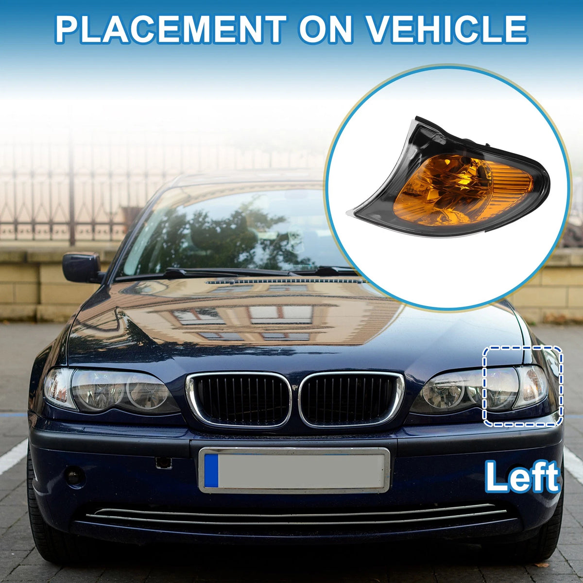 Left Corner Signal Light Cover for BMW 3 Series (2002–2005)