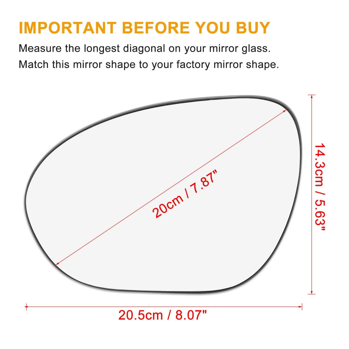 Heated Mirror Glass w/ Backing Left Side LH for Nissan Cube Juke (2009–2014)