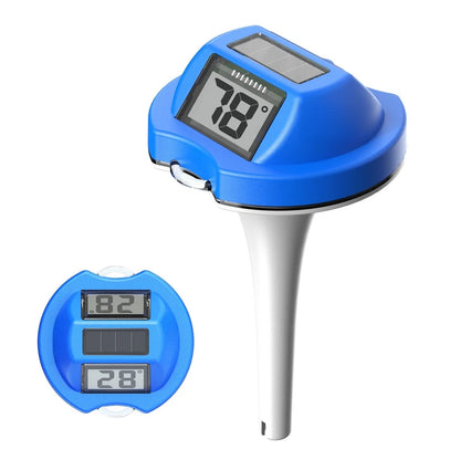 Waterproof Pool Thermometer for Solar-Driven Dual LED Updates