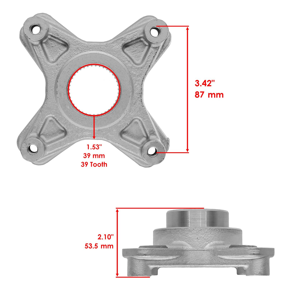 Rear Brake Disc with Bolt and Flange for Honda TRX400X (2009–2014)