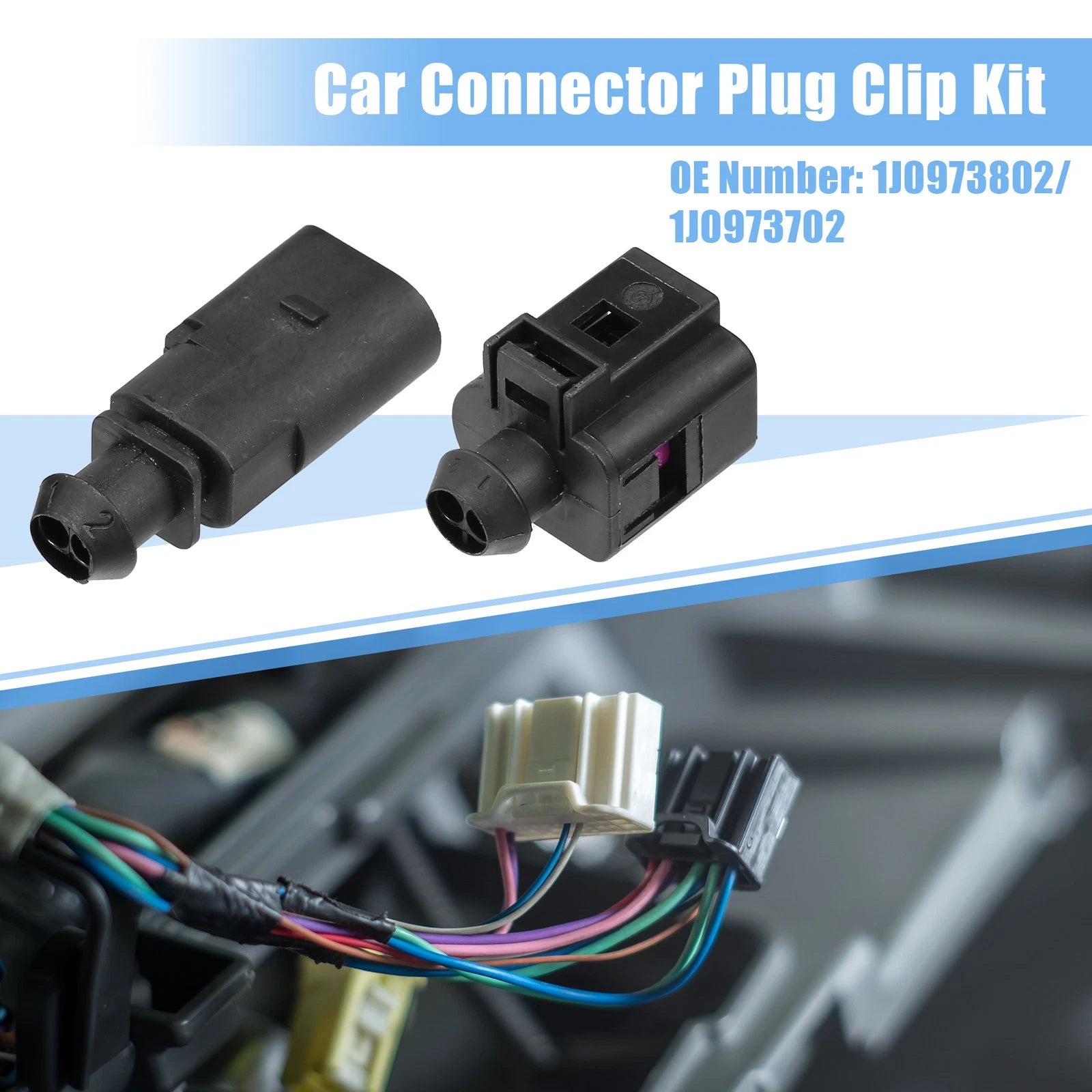 2 Pin Sensor Connector Plug Set Replacement for VW Audi (2009–2020)
