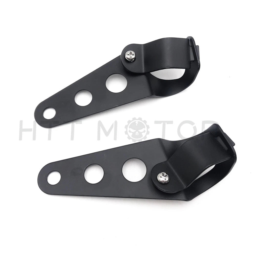 Fork Clamp Headlight Mounting Brackets for Motorcycles (28mm-38mm Tubes)