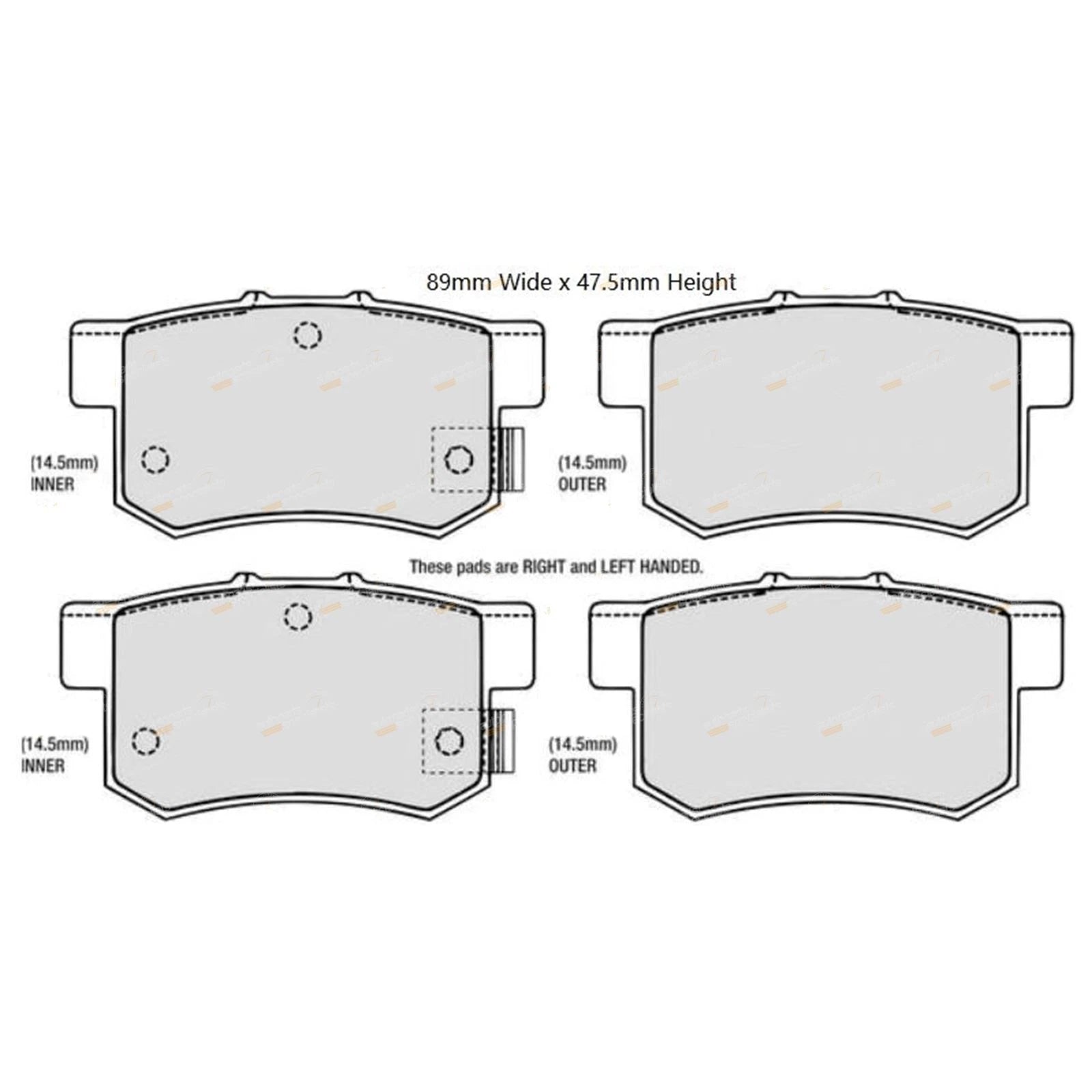 Rear Disc Brake Pad Set for Honda Integra (1993–2006)