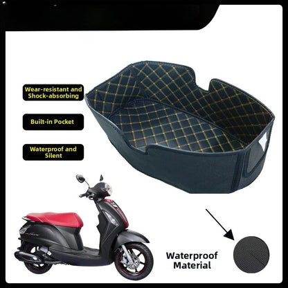 Motorcycle Seat Cushion for Filano125 (30x30x6cm, Black PU Leather)