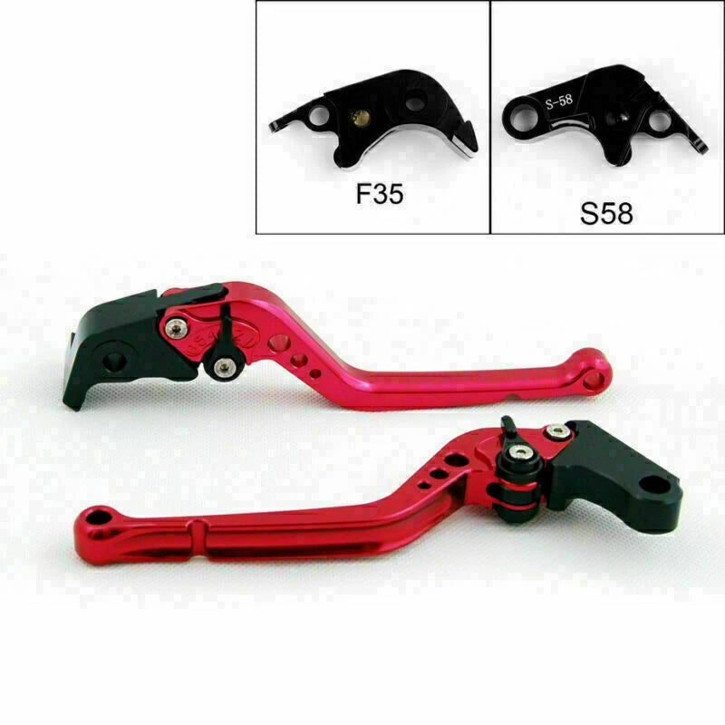 Long Brake Clutch Levers for Suzuki GSXR600 GSXR750 GSXR1000 (2005–2010) Red
