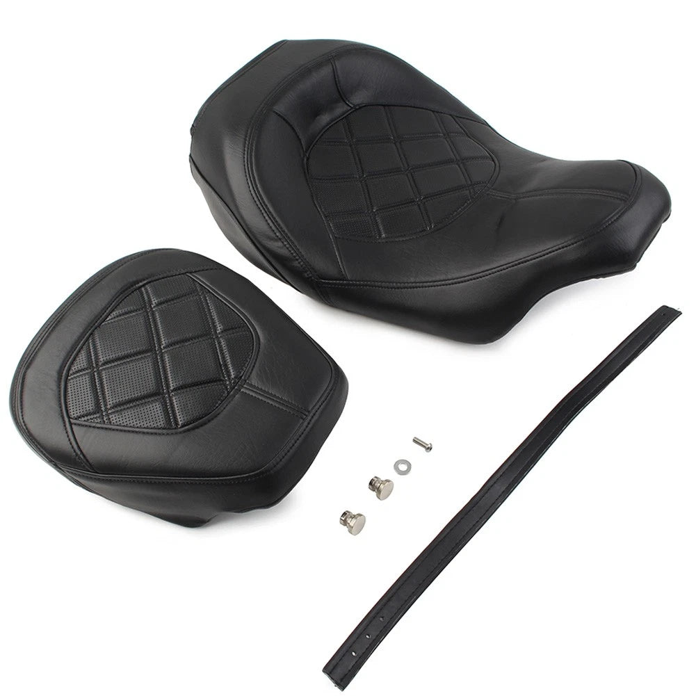 Suture Driver Passenger Seat for Harley Touring Road Glide (2009–2022) Black