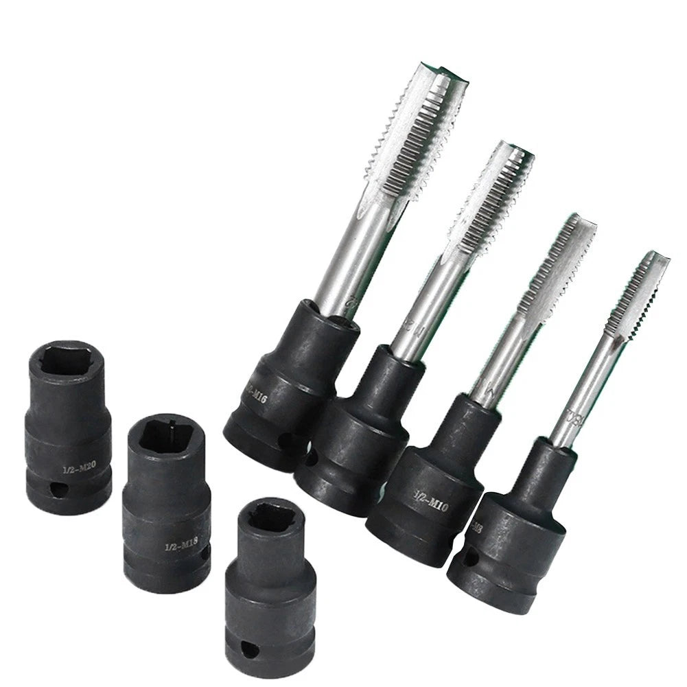 10PCS Square Tap Socket Kit for Electric Wrench M6-M24
