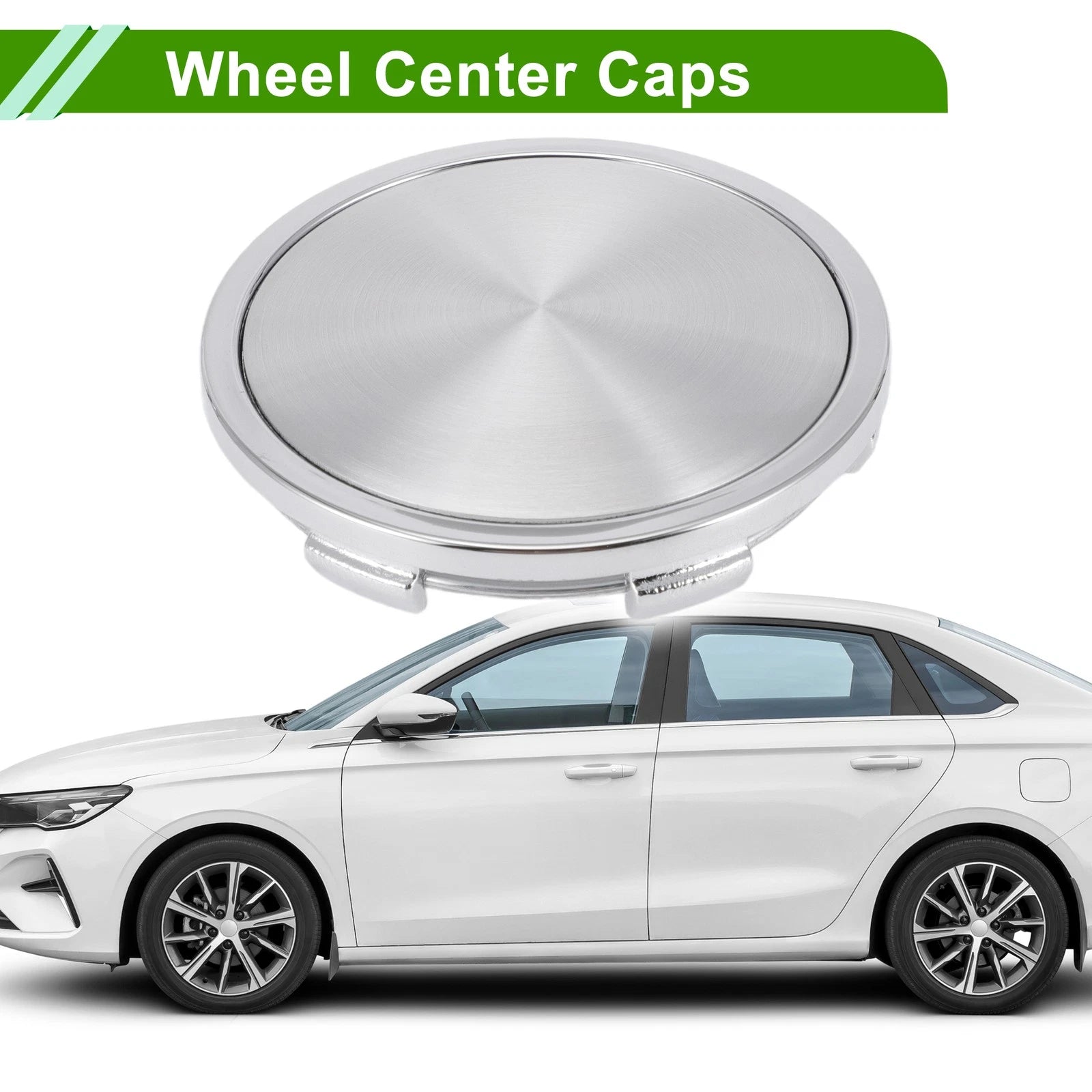 Wheel Center Caps for - 65mm Silver Tone