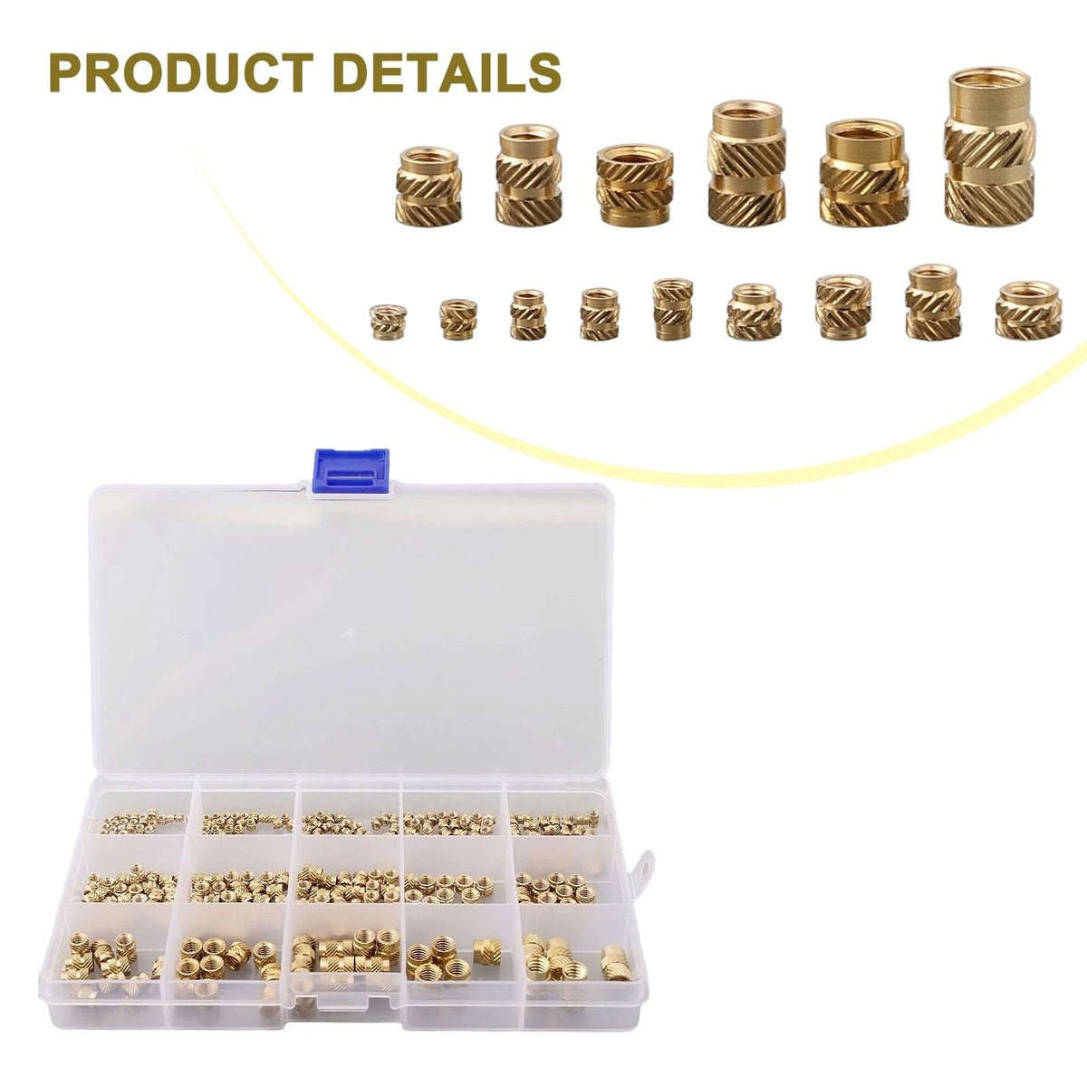 Set of 15 Brass M5 M6 Threaded Inserts for