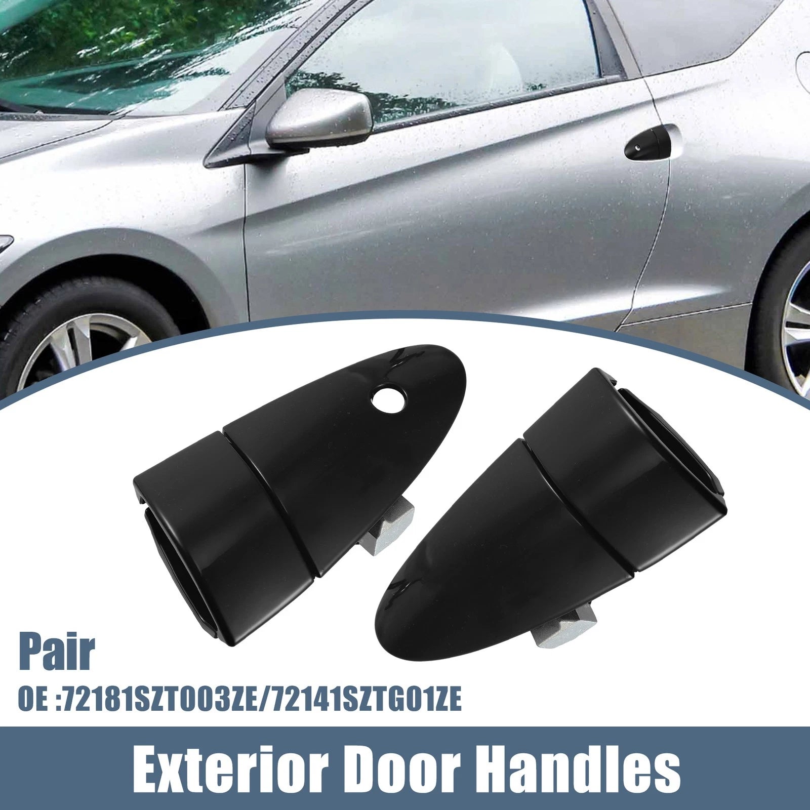 Front Left Right Exterior Door Handle Black for Honda (2002–2011)